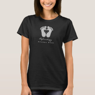 Camiseta Pie de masaje de reflexología para el negro brilla