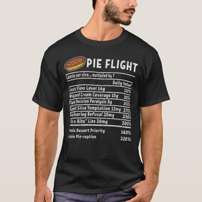 Camiseta Pie Flight Thanksgiving Dessert Recipe Nutrition (Anverso)