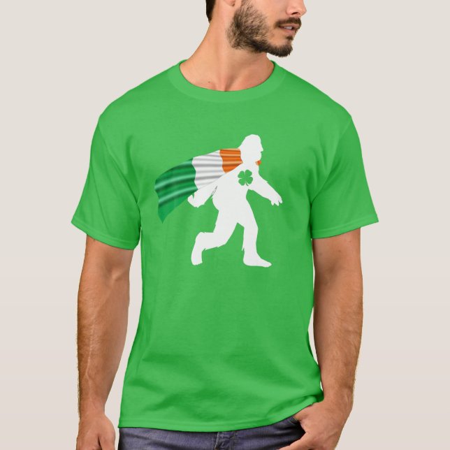 Camiseta Pie gigante San Patrick's Day Bandera irlandesa Sa (Anverso)