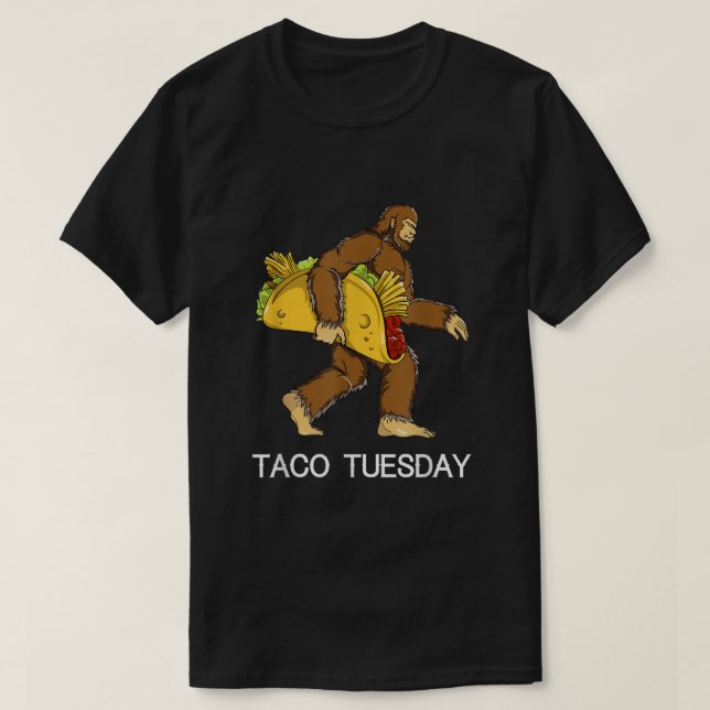 Camiseta Pie gigante Sasquatch Yeti Taco Martes Cinco De Ma (Diseño del anverso)