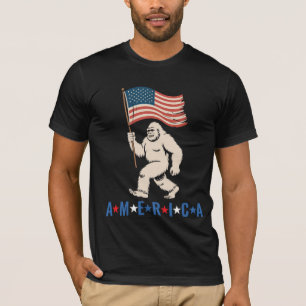 Camiseta Pie Grande América Patriótico Divertido Sasquatch