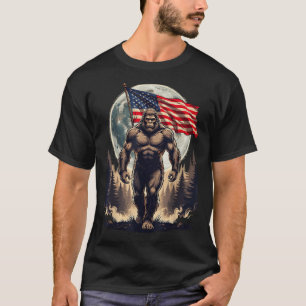 Camiseta Pie grande bigfoot sasquatch bandera americana pat