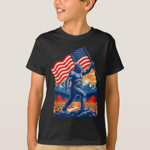 Camiseta Pie grande bigfoot sasquatch bandera americana pat