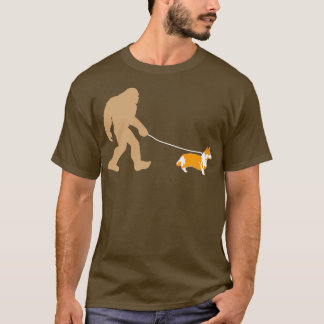 Camiseta Pie grande caminando con Corgi Dog T