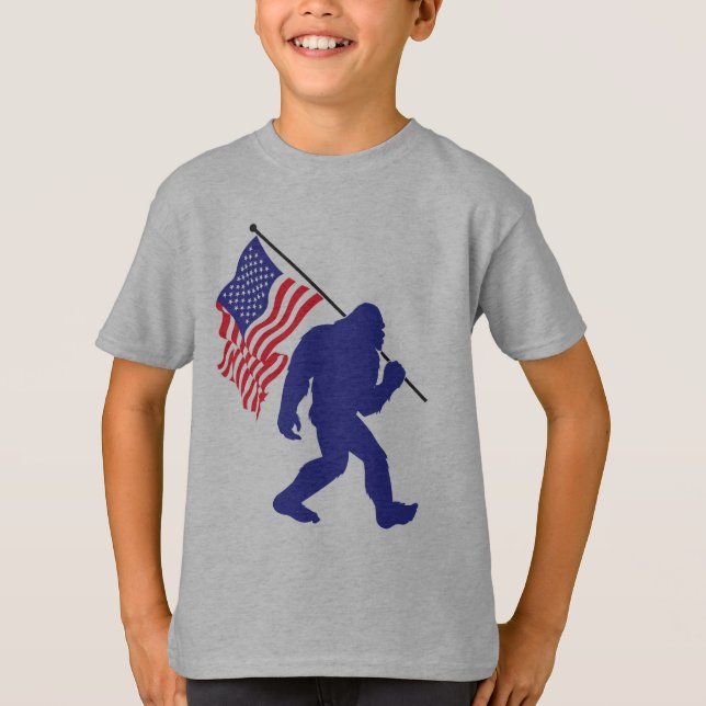 Camiseta Pie grande con bandera de Estados Unidos (Anverso)