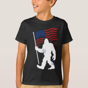 Camiseta Pie Grande Con Bandera Estadounidense Gracioso El