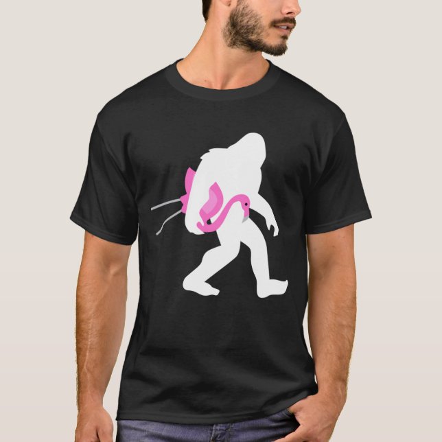 Camiseta Pie grande con césped Flamingo Funny Sasquatch (Anverso)