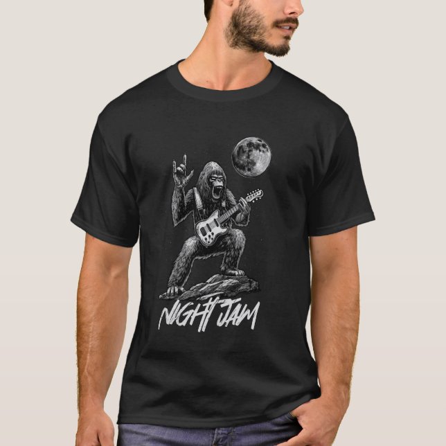 Camiseta Pie Grande con guitarra. Jam de noche. (Anverso)
