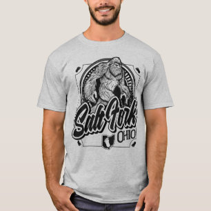 Camiseta Pie grande de la horquilla de sal - impresión negr