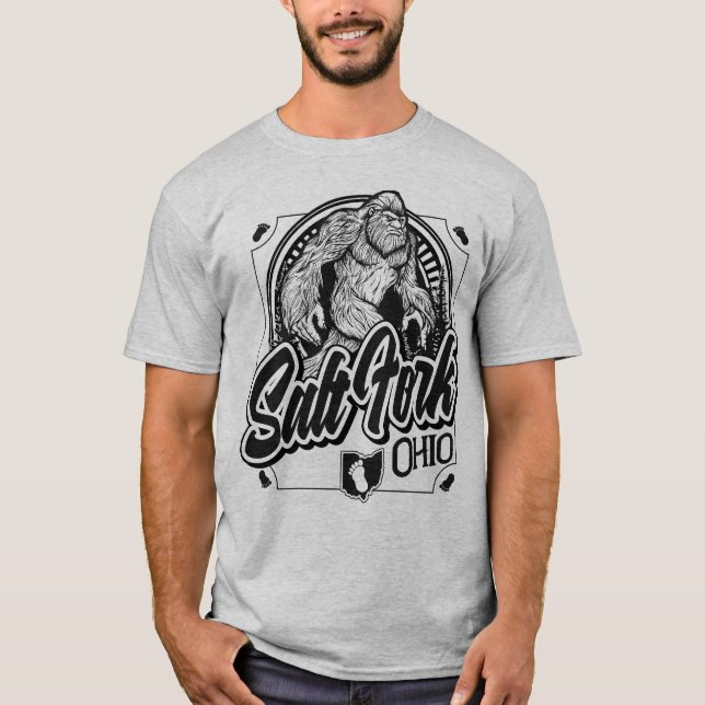 Camiseta Pie grande de la horquilla de sal - impresión negr (Anverso)