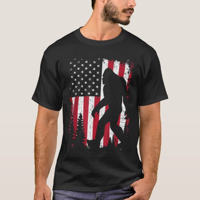 Camiseta Pie grande de niños de bandera norteamericana 4 de (Anverso)