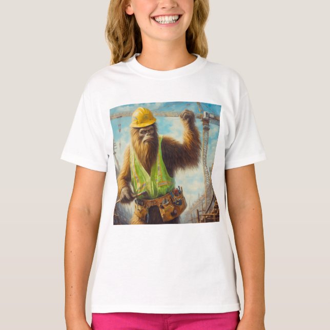 Camiseta Pie grande del trabajador de construcción (Anverso)