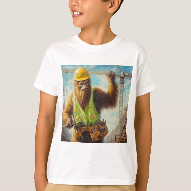 Camiseta Pie grande del trabajador de construcción (Anverso)