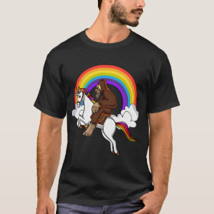 Camiseta Pie Grande montando un unicornio