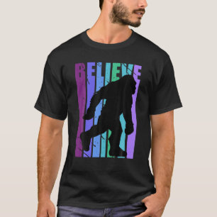Camiseta Pie grande retro cree Yeti Gráfica Púrpura Rosa De