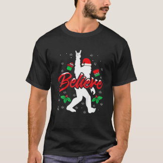 Camiseta Pie grande Santa Believe Funny Navidades de Pie Gr