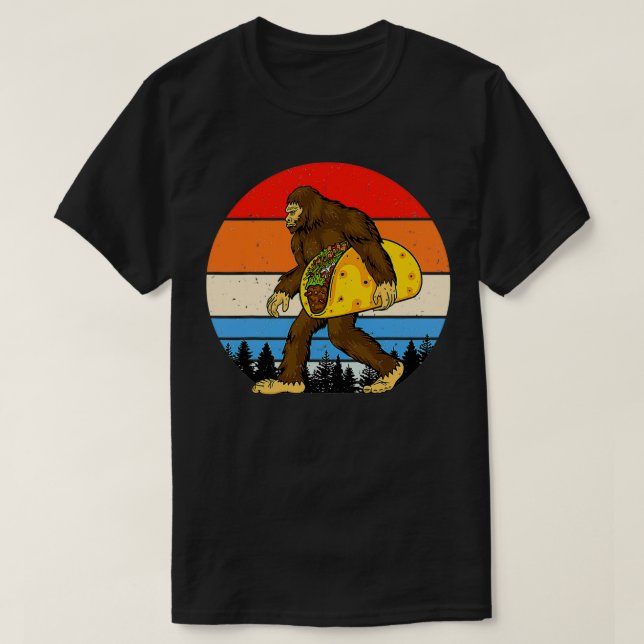 Camiseta Pie grande sosteniendo un taco (Diseño del anverso)