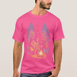 Camiseta Pie Grande tocando guitarra acústica Sasquatch Roc