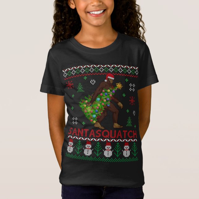 Camiseta Pie grande: trampilla Santa que lleva el árbol de  (Anverso)