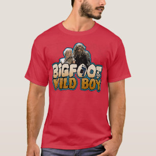 Camiseta Pie grande y niño salvaje angustiado