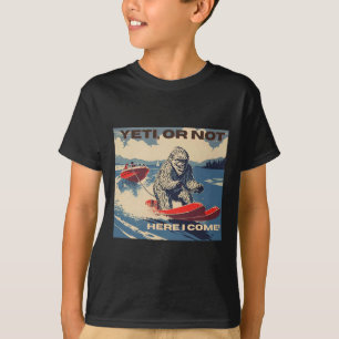 Camiseta Pie Grande, Yeti en esquís acuáticos, esquí acuáti