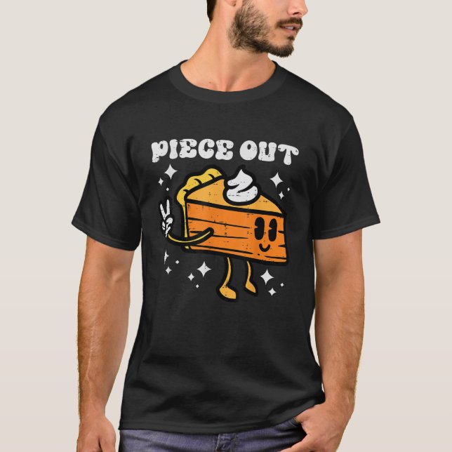 Camiseta Piece Calabaza Pie Gracioso Retro Acción de Gracia (Anverso)