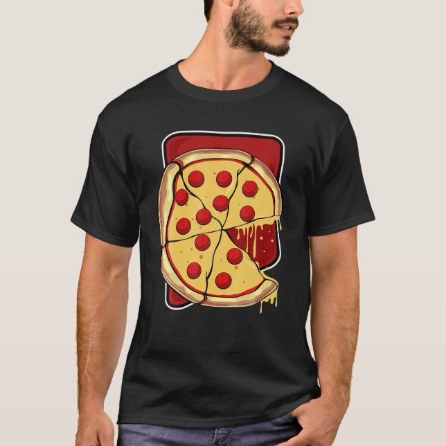 Camiseta Piece Piece Pizza Slice Pareja Correspondiente Val (Anverso)
