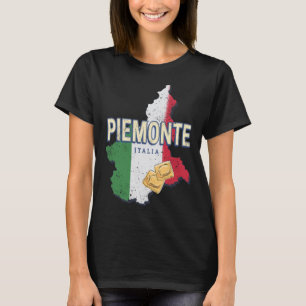 Camiseta Piedmont Italia Retro Región Mapa Pasta Souv