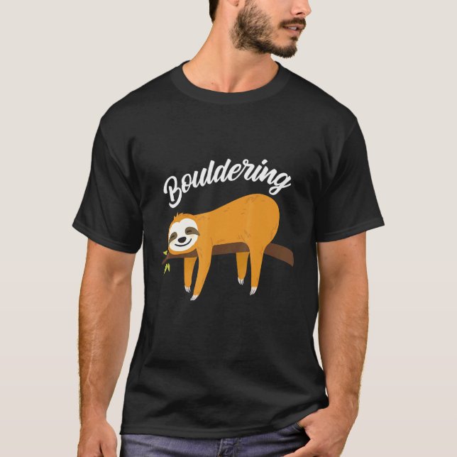 Camiseta Piedra Boulder Fun Sloth Escalada en Roca (Anverso)