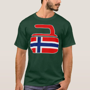 Camiseta Piedra de curling de vintage curla bandera noruega