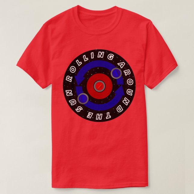 Camiseta Piedra de curling rodando como la órbita de Earthx (Diseño del anverso)
