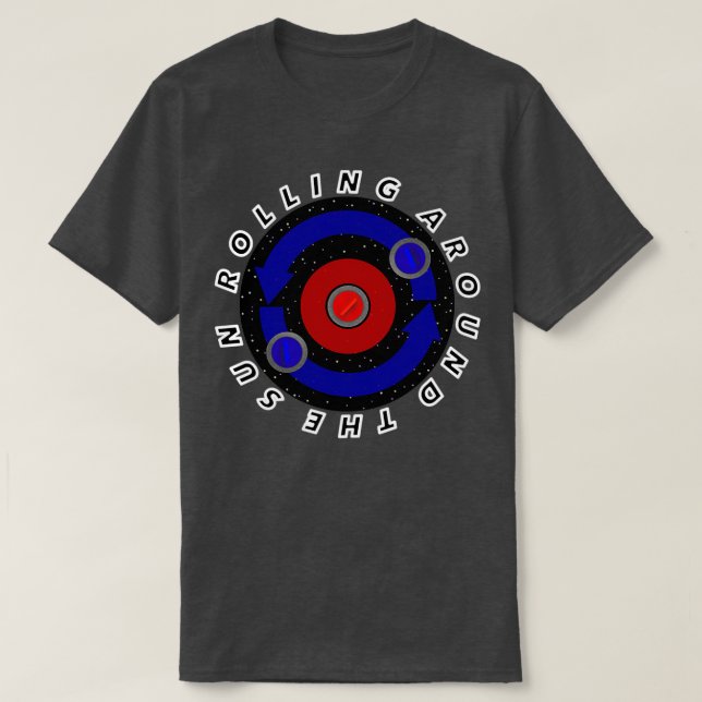 Camiseta Piedra de curling rodando como la órbita de Earthx (Diseño del anverso)