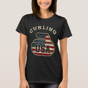 Camiseta Piedra De Curling Vintage Hoodie El Blanco Rojo Y 