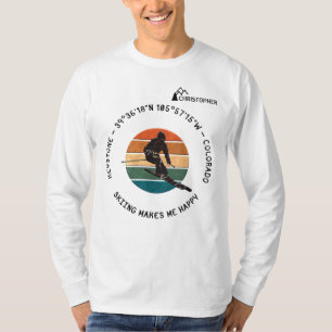 Camiseta Piedra de esquí, Colorado - Esquiador masculino, s