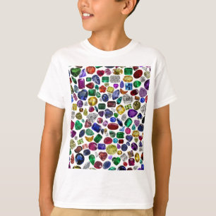 Camiseta Piedra de guijarros colorida y patrón de diamantes
