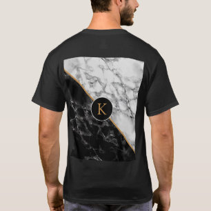Camiseta Piedra de mármol blanco y negro - Añade tu carta