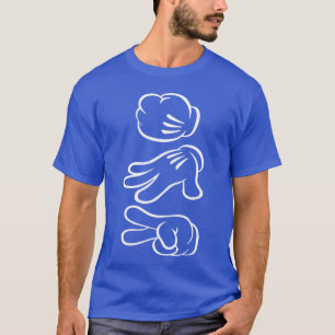 Camiseta Piedra Papel Tijera Mickey Mouse Mano amigo