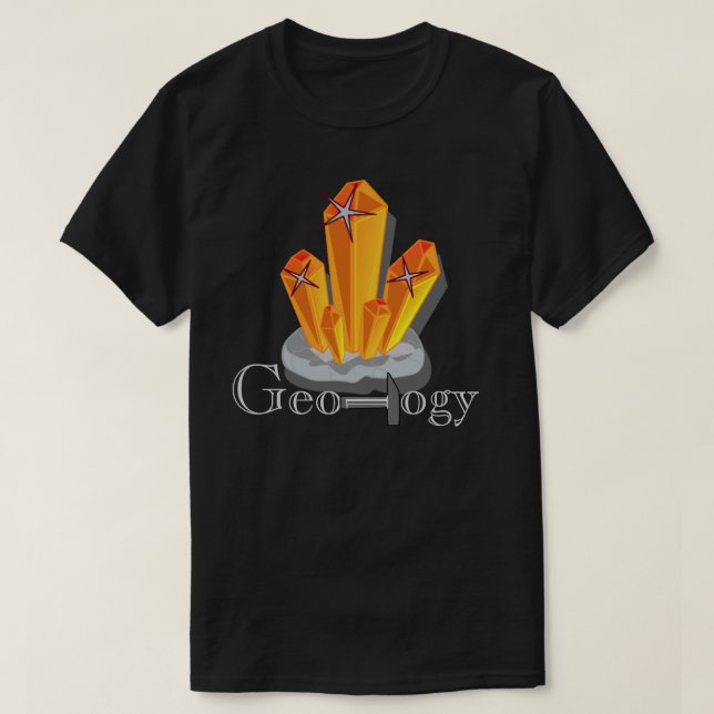 Camiseta Piedra preciosa del naranja de la geología (Diseño del anverso)