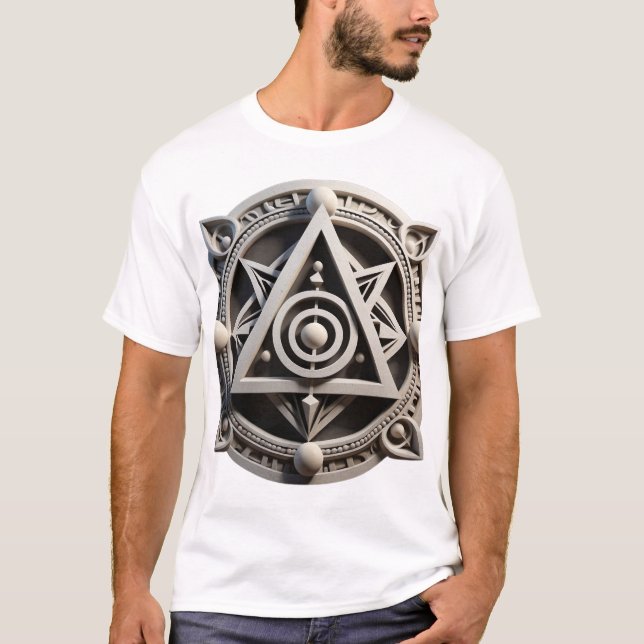 Camiseta Piedra sagrada de geometría Mandala (Anverso)