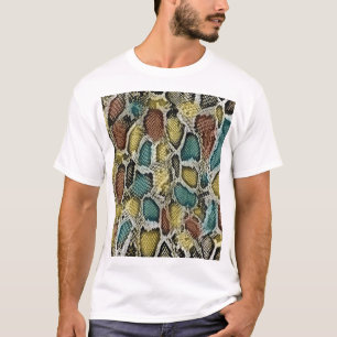 Camiseta Piel colorida de serpiente: diseño sin costura.