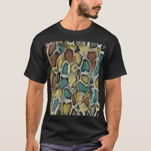 Camiseta Piel colorida de serpiente: diseño sin costura.