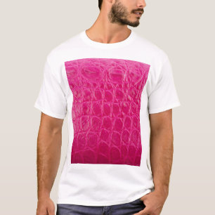 Camiseta Piel de cocodrilo rosa, textura de cuero