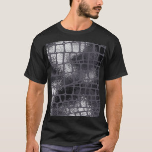 Camiseta Piel de serpiente negra metálica: Textura elegante