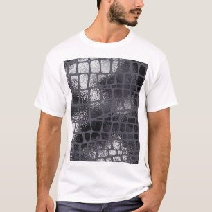 Camiseta Piel de serpiente negra metálica: Textura elegante