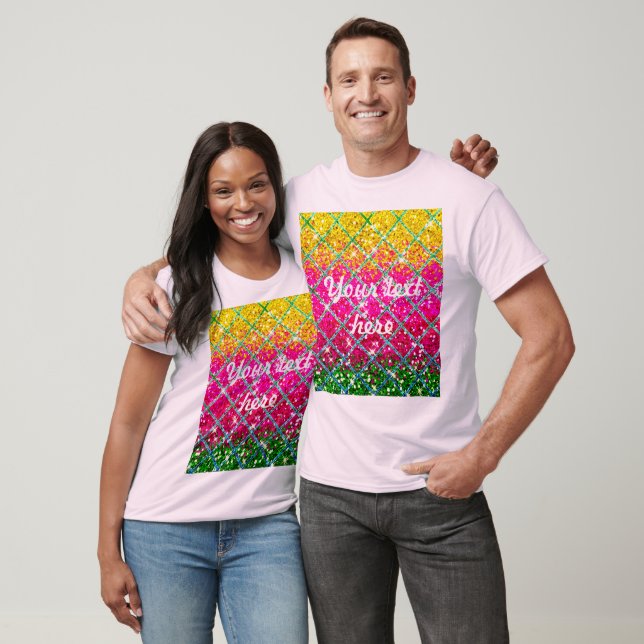 Camiseta Piel de serpiente rosa purpurina (Unisexo)
