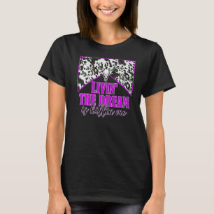 Camiseta Piel de vaca Calavera De Toro Viviendo El Sueño Me