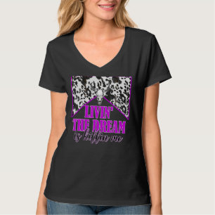Camiseta Piel de vaca Calavera De Toro Viviendo El Sueño Me
