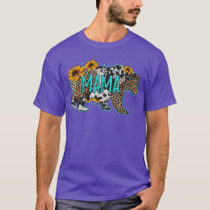 Camiseta Piel de vaca del Leopardo Occidental Mama Bear Sun