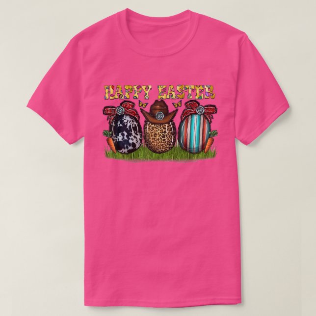 Camiseta Piel de vaca Leopard Eggs de Pascua Gemstone Cowbo (Diseño del anverso)