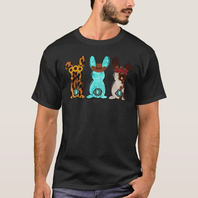 Camiseta Piel de vaca Leopard Semana Santa Bunny Día de Pas (Anverso)